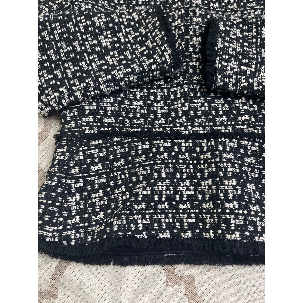 Ann Taylor Black White Checkered Tweed Blazer Suit Jacket Size 4 NWT - Picture 12 of 12